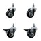 Service Caster 3 Inch Black Polyurethane 12 Inch Threaded Stem Caster Set 2 Brakes SCC SCC-TS20S314-PPUB-BLK-121315-2-PLB-2 - alternate 1